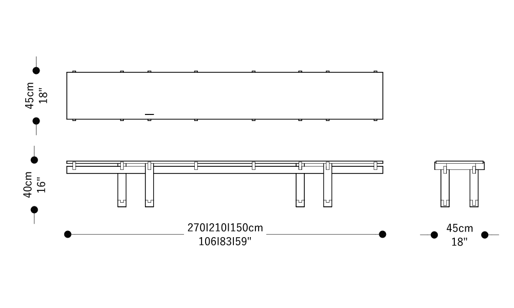 Image of the main dimensions of the product